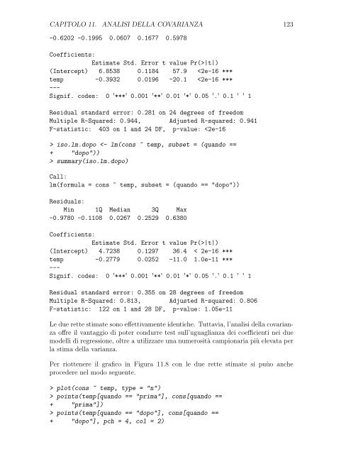 Dispensa di modelli lineari in R - Dipartimento di Statistica