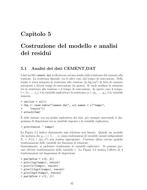 Dispensa di modelli lineari in R - Dipartimento di Statistica