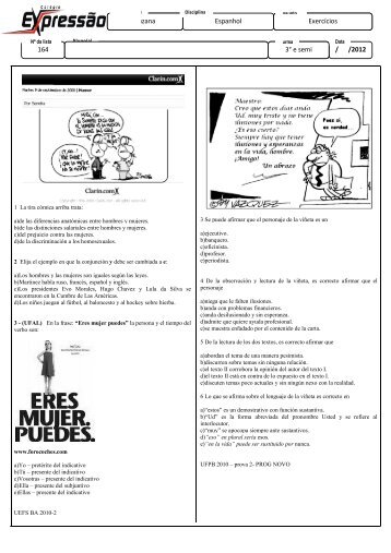 Suzana 164 Suzana Espanhol Exercícios / /2012 3° e semi