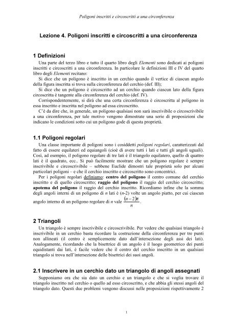 Dispense Circonferenza Quarta Parte Liceo Statale G
