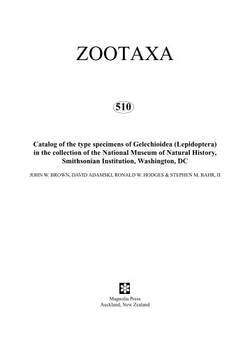 Zootaxa, Lepidoptera, Gelechioidea - Magnolia Press