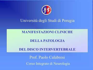 Spondilosi - Facoltà di Medicina e Chirurgia - Università degli Studi ...