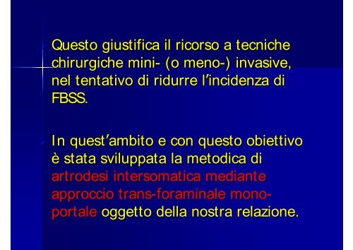 L'artrodesi intersomatica mediante approccio trans - Pierpaolo Mura