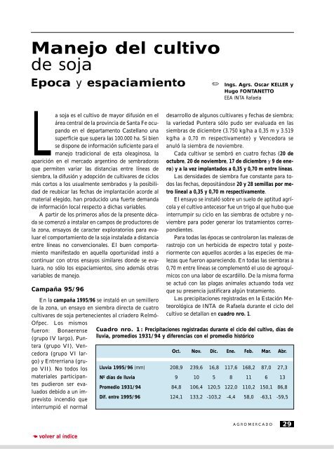 Volver al menú principal de Soja - Revista Agromercado