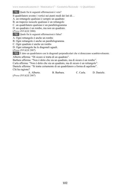 Matematica C3 – Geometria Razionale - Fauser