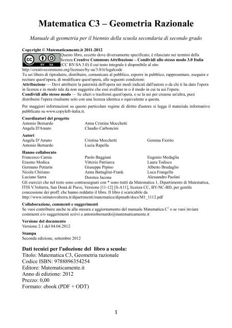 Matematica C3 – Geometria Razionale - Fauser