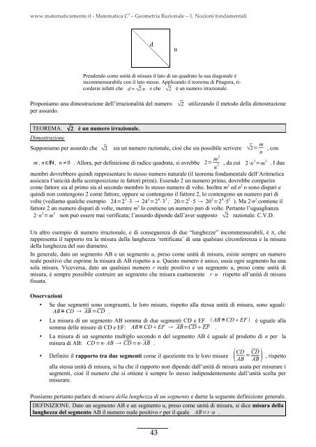 Matematica C3 – Geometria Razionale - Fauser