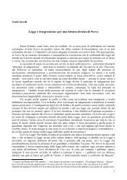 Legge e trasgressione: per una lettura ebraica di Svevo - WebLearn