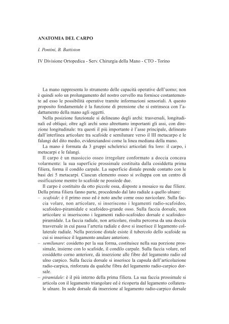 ATTI 3° SEMINARIO SULL'INSTABILITA' CARPALE (Aprile 1998)