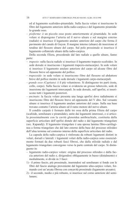 ATTI 3° SEMINARIO SULL'INSTABILITA' CARPALE (Aprile 1998)