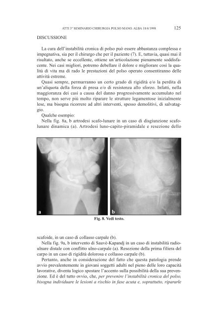 ATTI 3° SEMINARIO SULL'INSTABILITA' CARPALE (Aprile 1998)