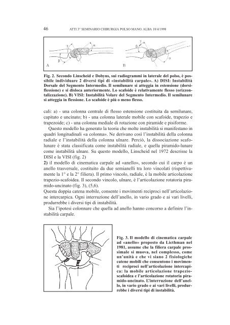 ATTI 3° SEMINARIO SULL'INSTABILITA' CARPALE (Aprile 1998)