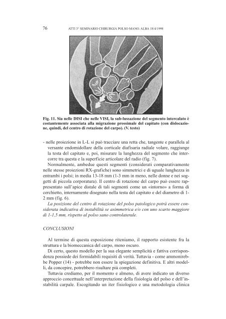 ATTI 3° SEMINARIO SULL'INSTABILITA' CARPALE (Aprile 1998)