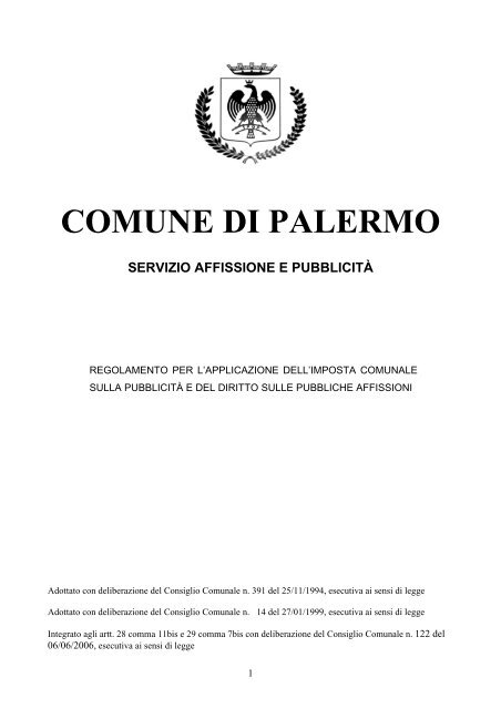 comune di palermo servizio affissione e pubblicità