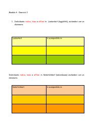 Modulo A - Esercizi 2 1. Individuate radice, base e affissi in ...