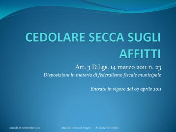 CEDOLARE SECCA SUGLI AFFITTI - Collegio dei Geometri della ...