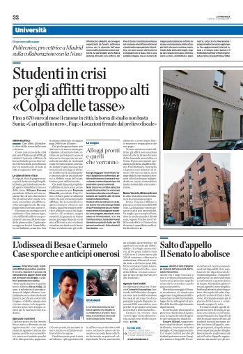 Studenti in crisi per gli affitti troppo alti «Colpa delle tasse»