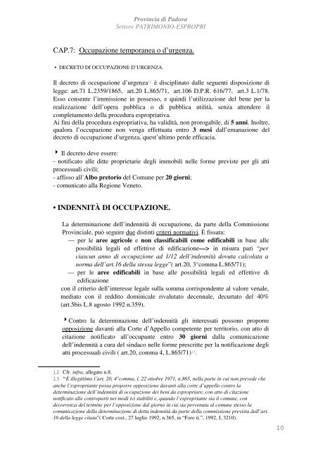 Guida procedura ante-testo unico espropri - Provincia di Padova