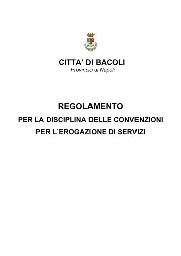 regolamento per la disciplina convenzioni ... - Comune di Bacoli