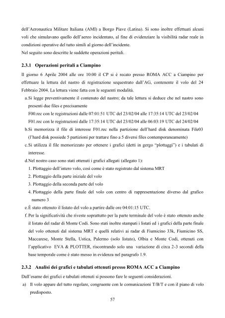 Relazione di perizia tecnica dei consulenti tecnici del PM - ANACNA