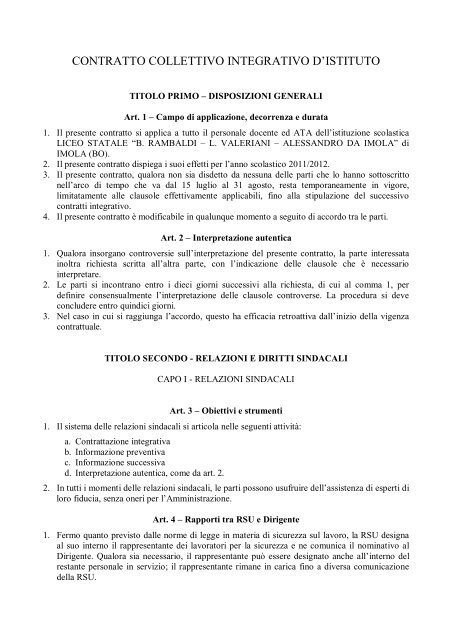 Verbale di stipula - Liceo B.Rambaldi-L.Valeriani-Alessandro da Imola