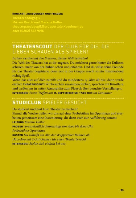 Spielzeitbuch 2013/2014 - Wuppertaler Bühnen