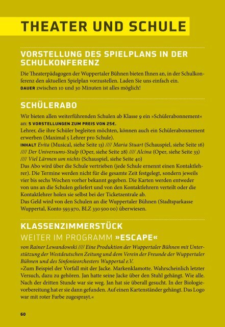 Spielzeitbuch 2013/2014 - Wuppertaler Bühnen