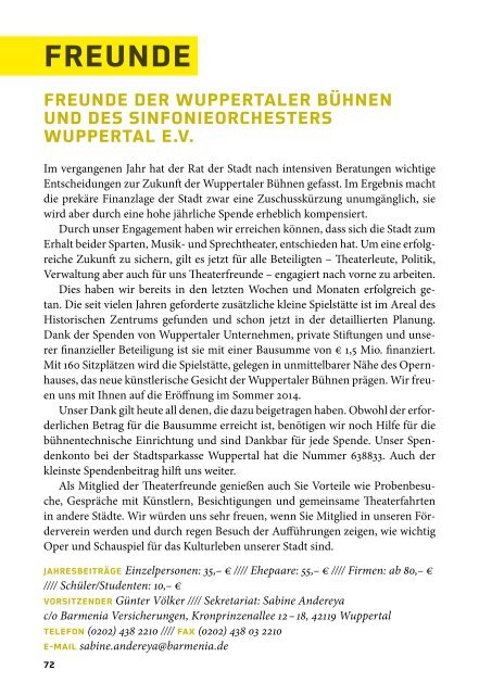 Spielzeitbuch 2013/2014 - Wuppertaler Bühnen