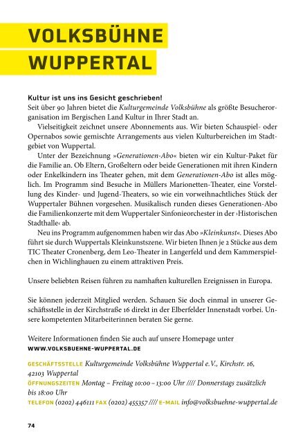 Spielzeitbuch 2013/2014 - Wuppertaler Bühnen