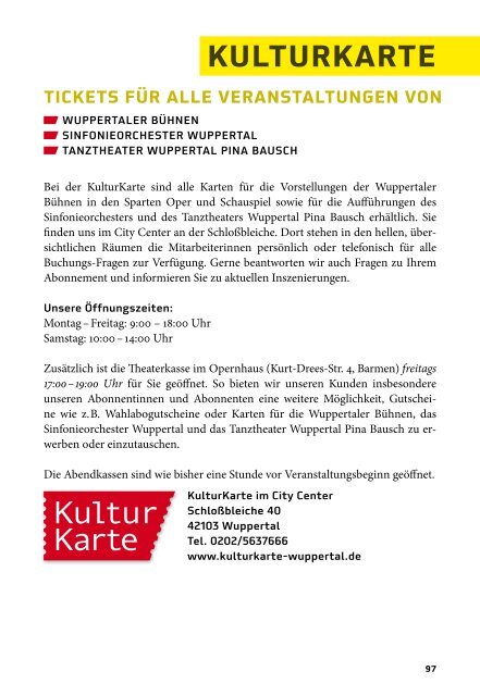 Spielzeitbuch 2013/2014 - Wuppertaler Bühnen