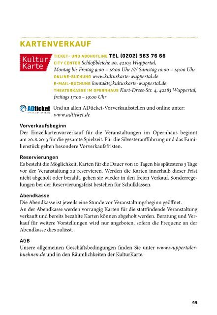Spielzeitbuch 2013/2014 - Wuppertaler Bühnen