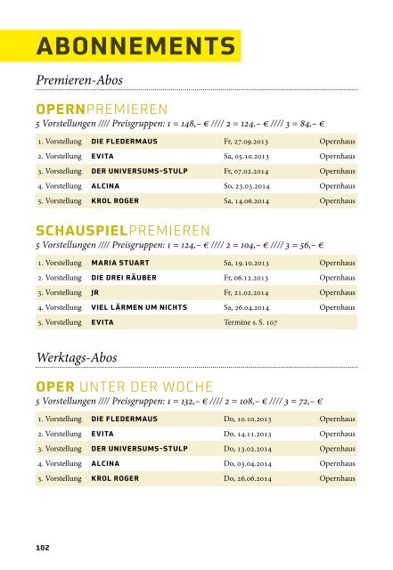 Spielzeitbuch 2013/2014 - Wuppertaler Bühnen