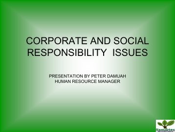 corporate and social responsibility issues - Yale School of Forestry ...