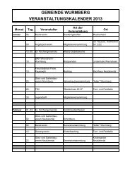 Veranstaltungskalender 2013 - Wurmberg