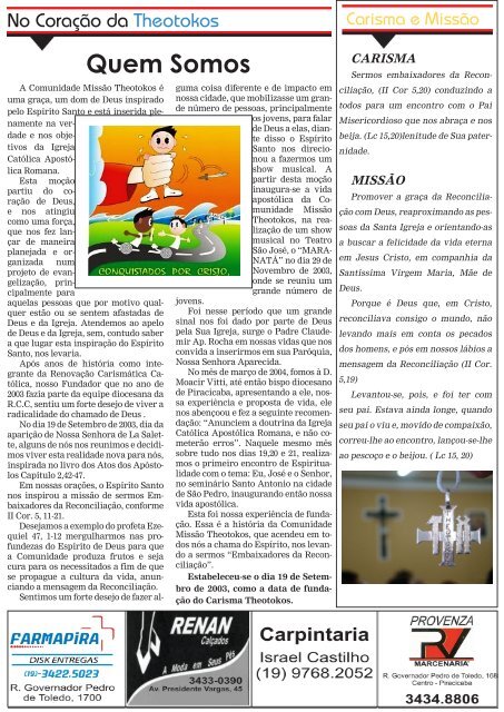 Mês de Setembro/2012 - Comunidade Missão Theotokos