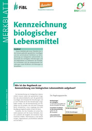 Kennzeichnung biologischer Lebensmittel - Bio Suisse