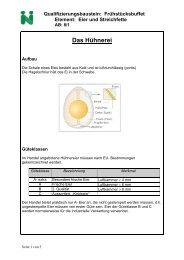 QB: Eier und Streichfette. Arbeitsblätter - Ausbildungsvorbereitung
