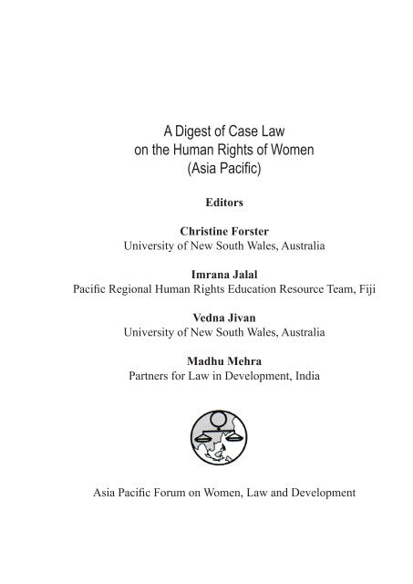 A Digest of Case Law on the Human Rights of Women - Asia Pacific ...