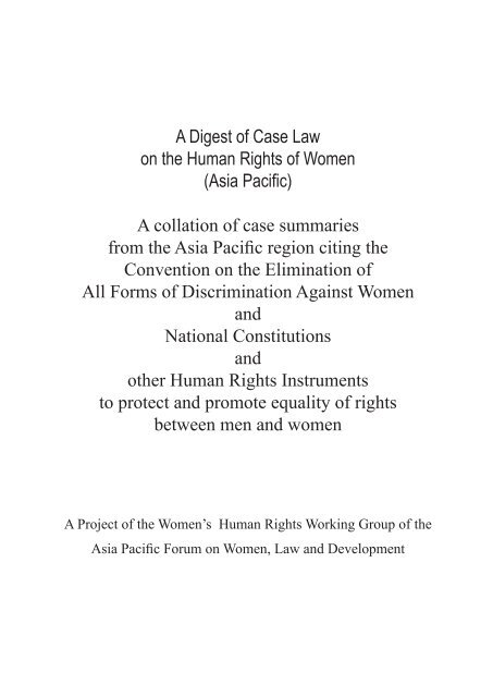 A Digest of Case Law on the Human Rights of Women - Asia Pacific ...