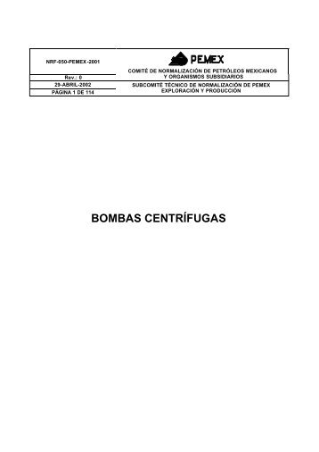 BOMBAS CENTRÍFUGAS - PEMEX.com
