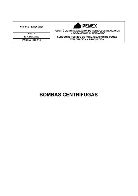 BOMBAS CENTRÍFUGAS - PEMEX.com