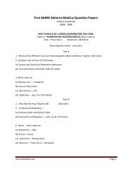 First BHMS Materia Medica Question Papers - Similima