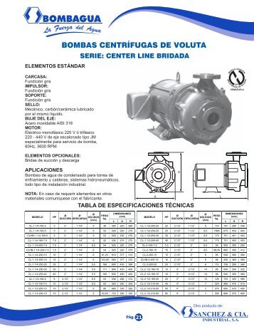 Serie CL y CLR - Sanchez & CIA. INDUSTRIAL, SA