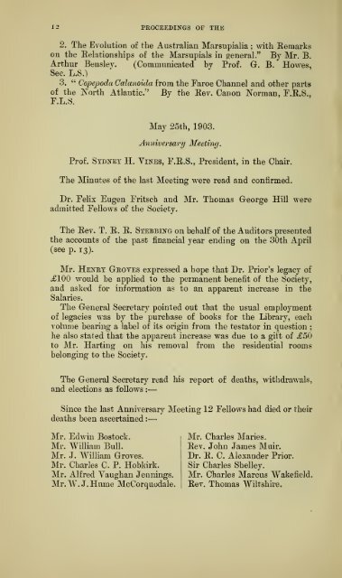 Proceedings of the Linnean Society of London - University Library