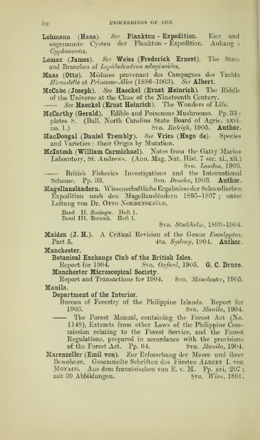 Proceedings of the Linnean Society of London - University Library