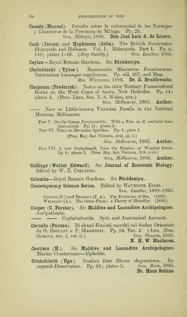 Proceedings of the Linnean Society of London - University Library