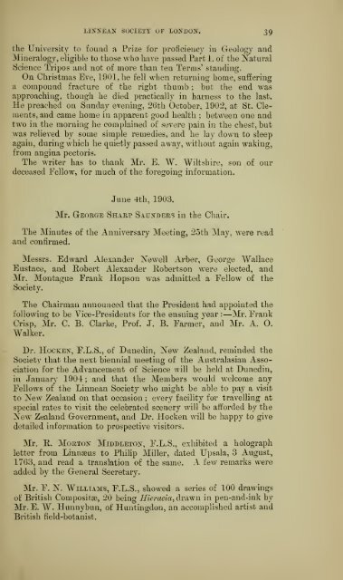 Proceedings of the Linnean Society of London - University Library