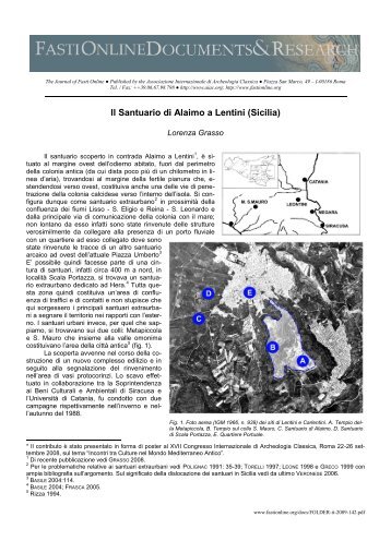 Il Santuario di Alaimo a Lentini - Bollettino di archeologia on line