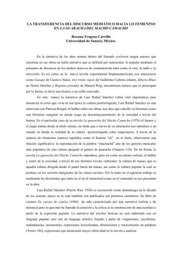 discurso mediático hacia lo femenino en la guaracha del - Blogs FFyH