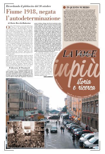 Fiume 1918, negata l'autodeterminazione - Edit
